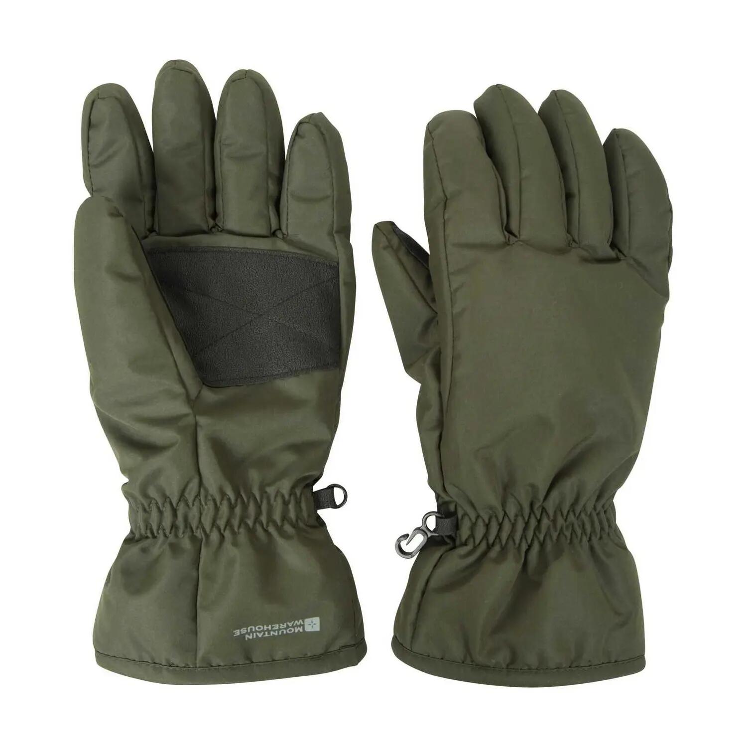 Mens Ski Gloves (Khaki Green) 3/4