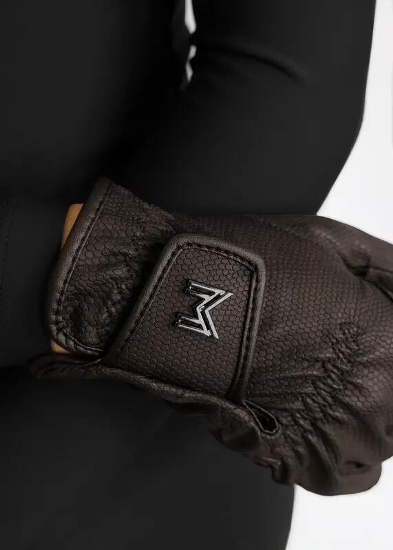 Guantes Equitación Unisex Maximilian Emblem Chocolate 4/5