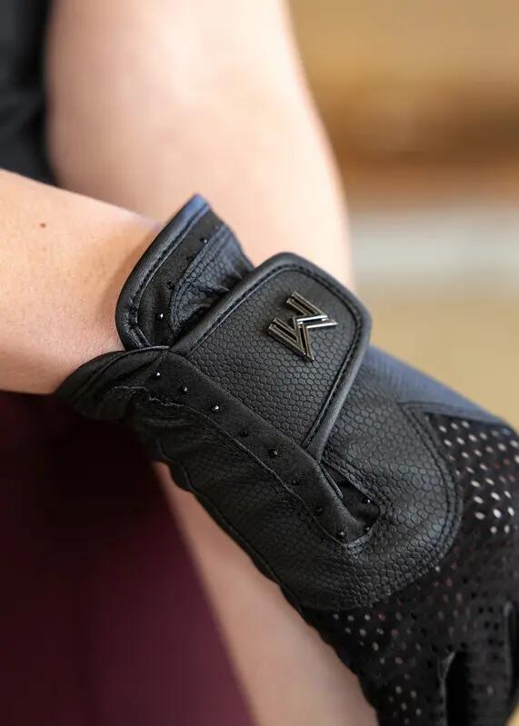 Guantes Equitación Mujer Maximilian Ava Negro 5/6