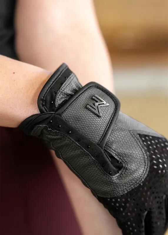 Guantes Equitación Mujer Maximilian Ava Gris/Negro 5/6