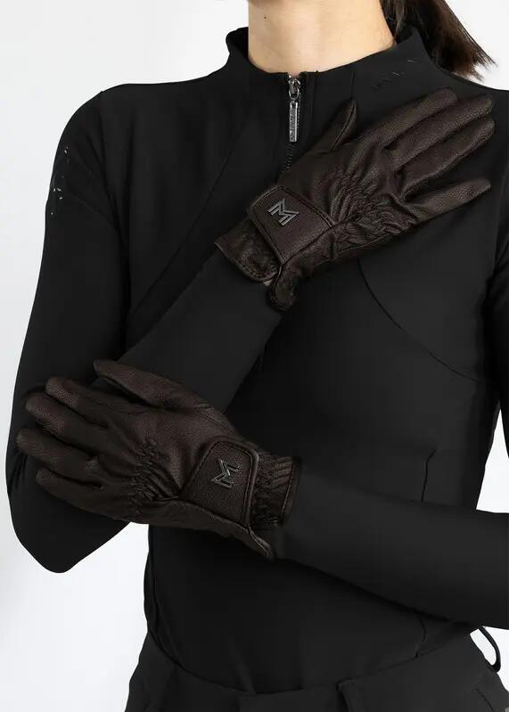 Guantes Equitación Unisex Maximilian Emblem Chocolate 2/5