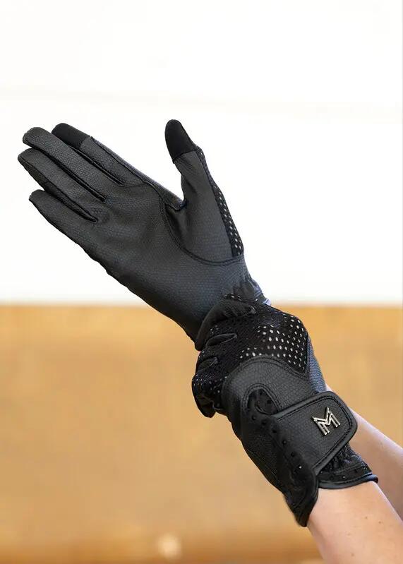 Guantes Equitación Mujer Maximilian Ava Negro 3/6