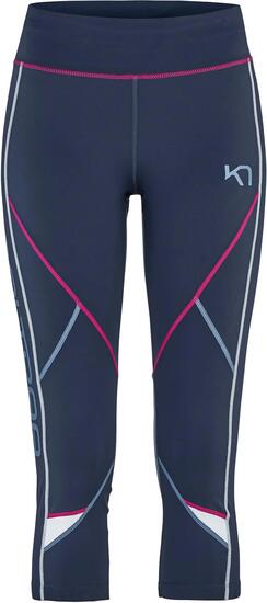 Collant 3/4 - running et yoga - femme - sans coutures - royal