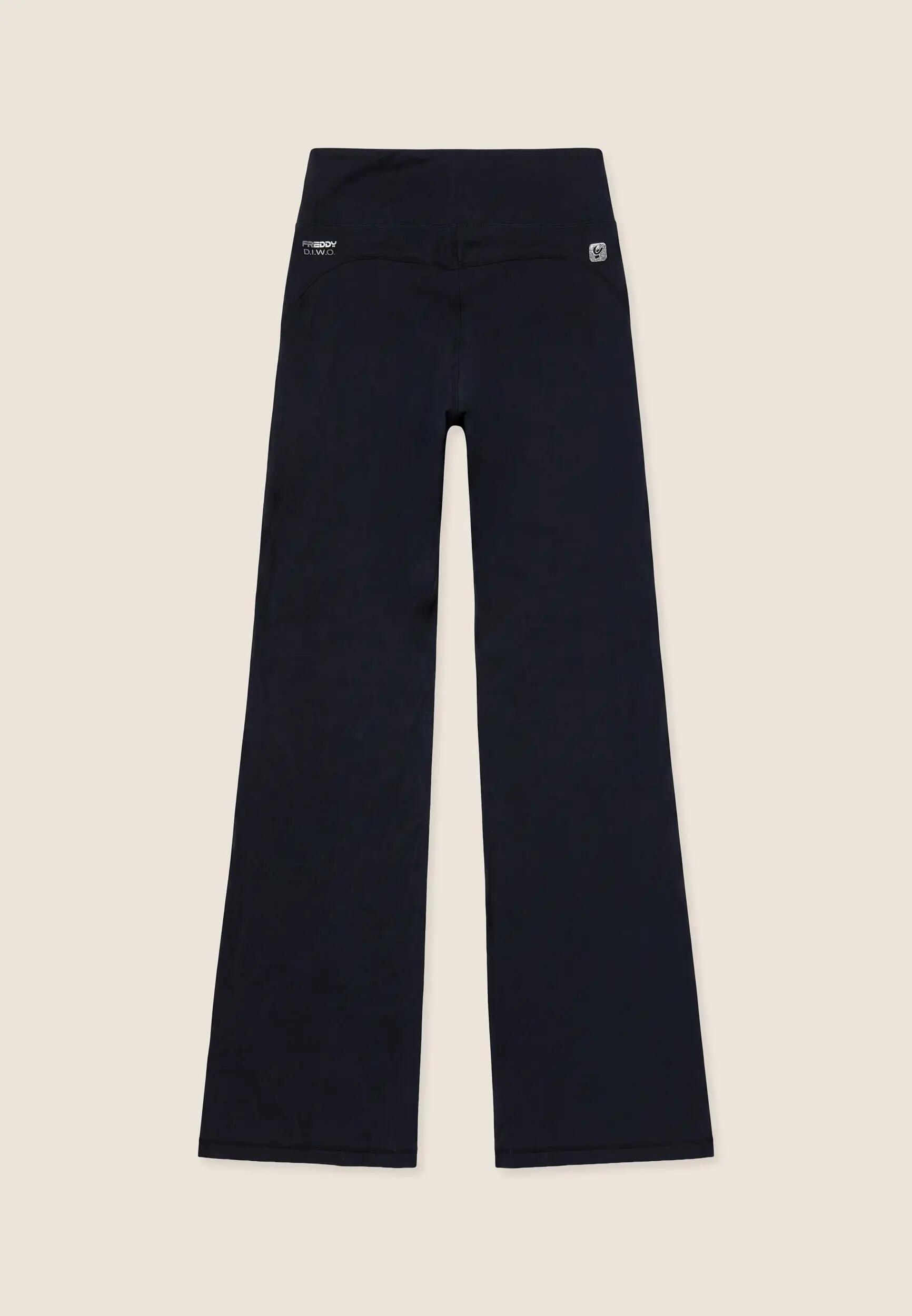 Legging évasé effet peau de pêche avec taille haute croisée 2/3