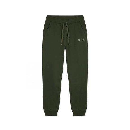 Pantaloni da Uomo in Felpa con Polsino e Zip Tasche