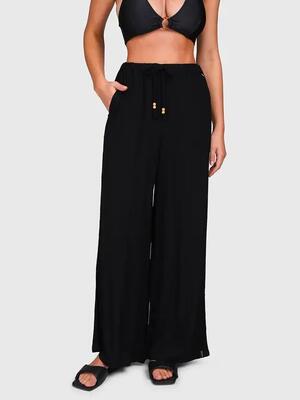 Broek - ijshockey - dames - wijd, hoge taille, koord - zwart