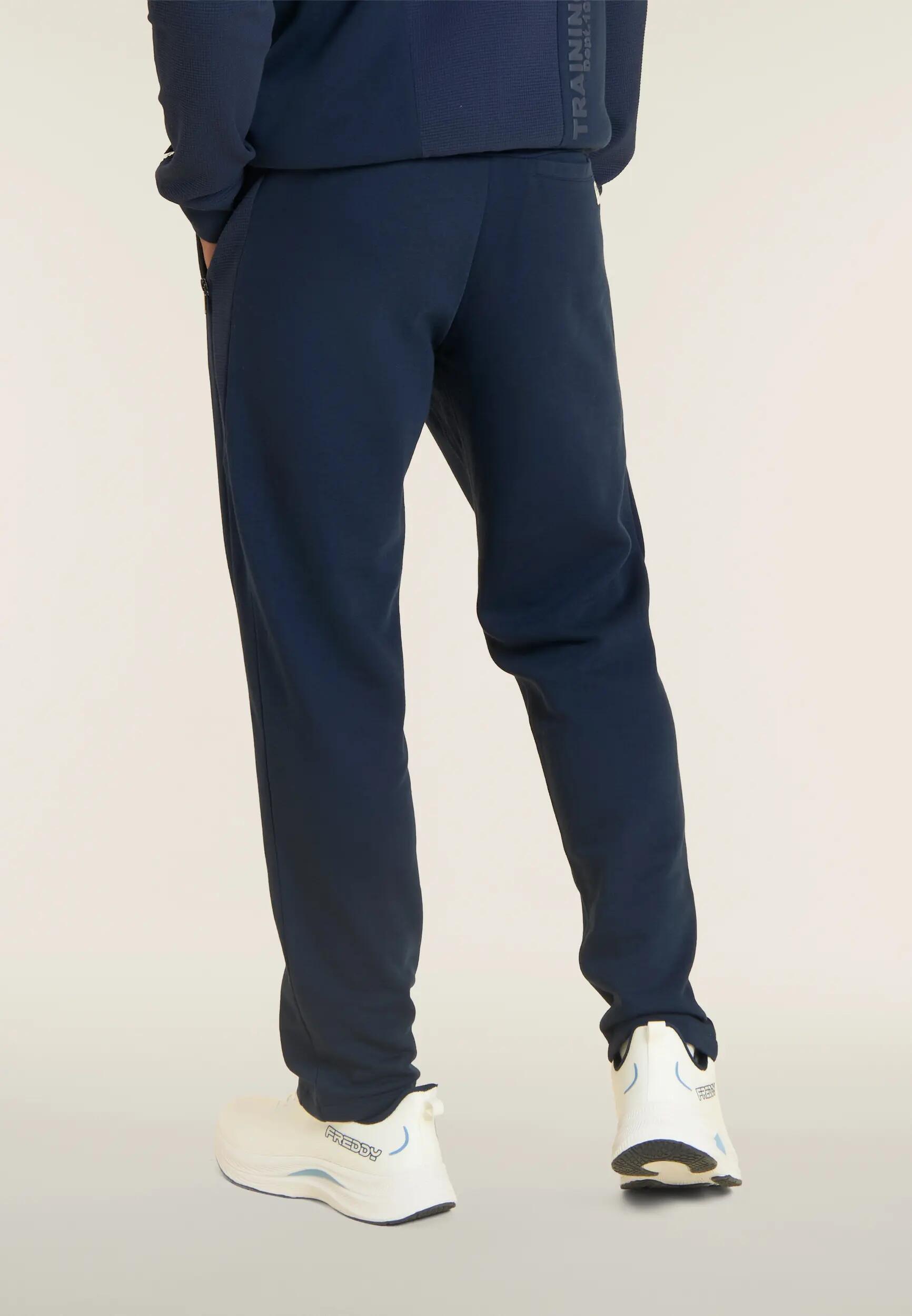 Pantaloni da Uomo con Inserti a Quadretti e Fondo Dritto 3/6