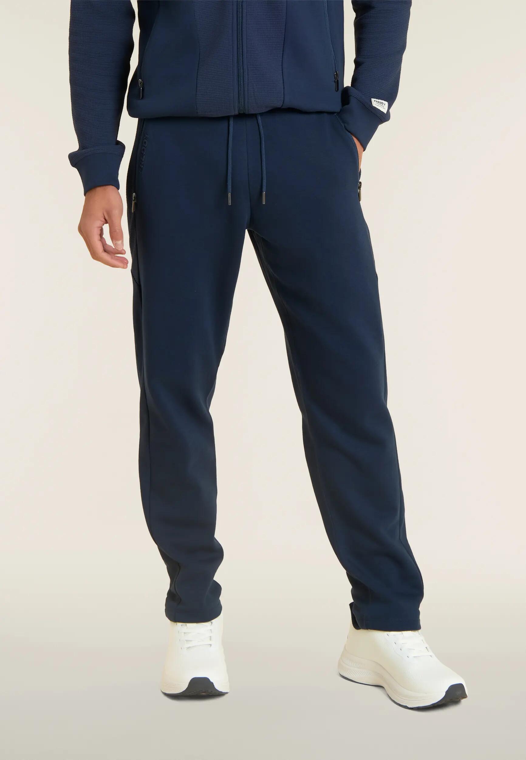 Pantaloni da Uomo con Inserti a Quadretti e Fondo Dritto 2/6