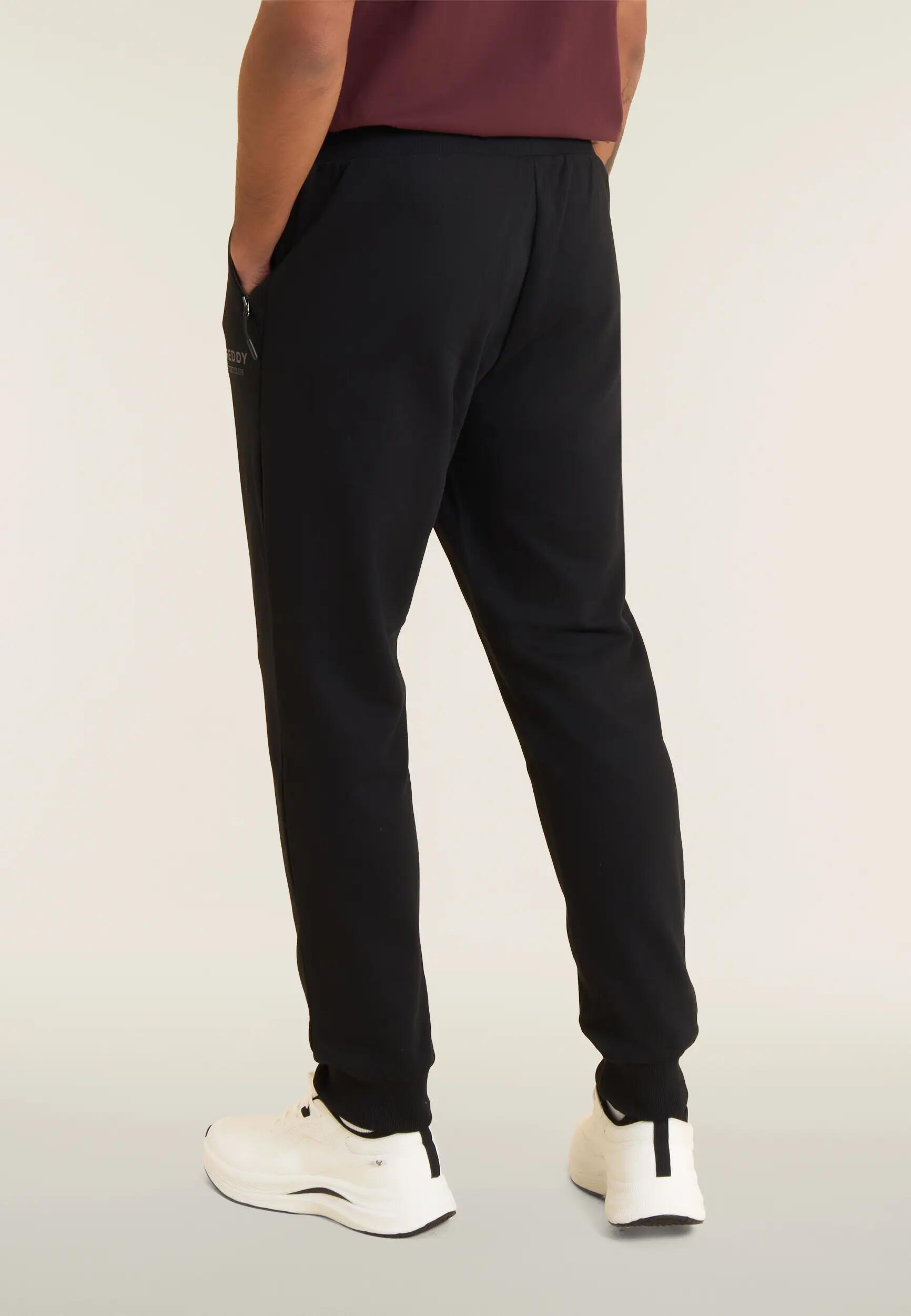 Pantaloni da Uomo in Felpa con Polsino e Zip Tasche 3/6