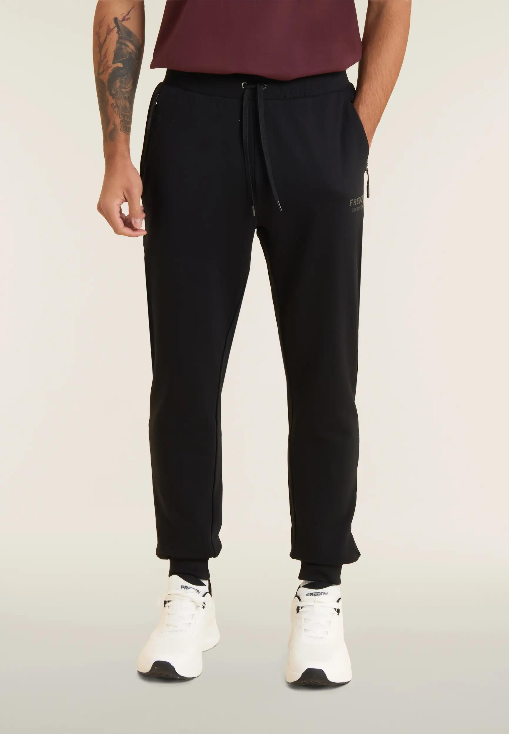 Pantaloni da Uomo in Felpa con Polsino e Zip Tasche 2/6