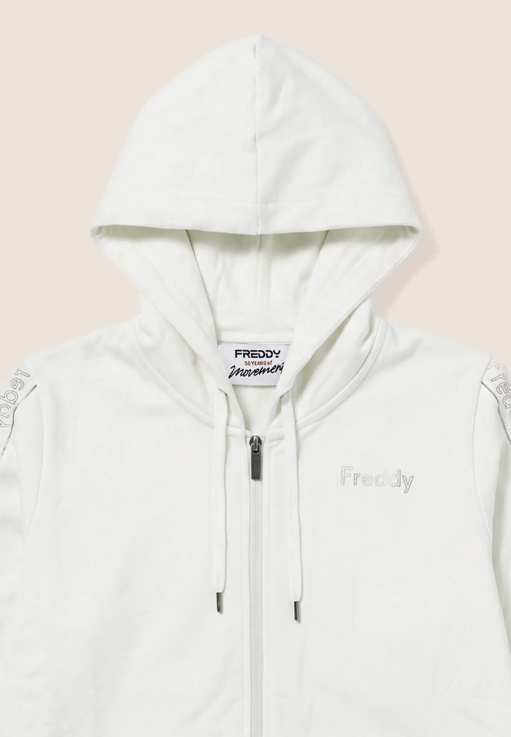 Survêtement de sport pour femmes avec fermeture zippée, capuche et bandes à logo 3/3