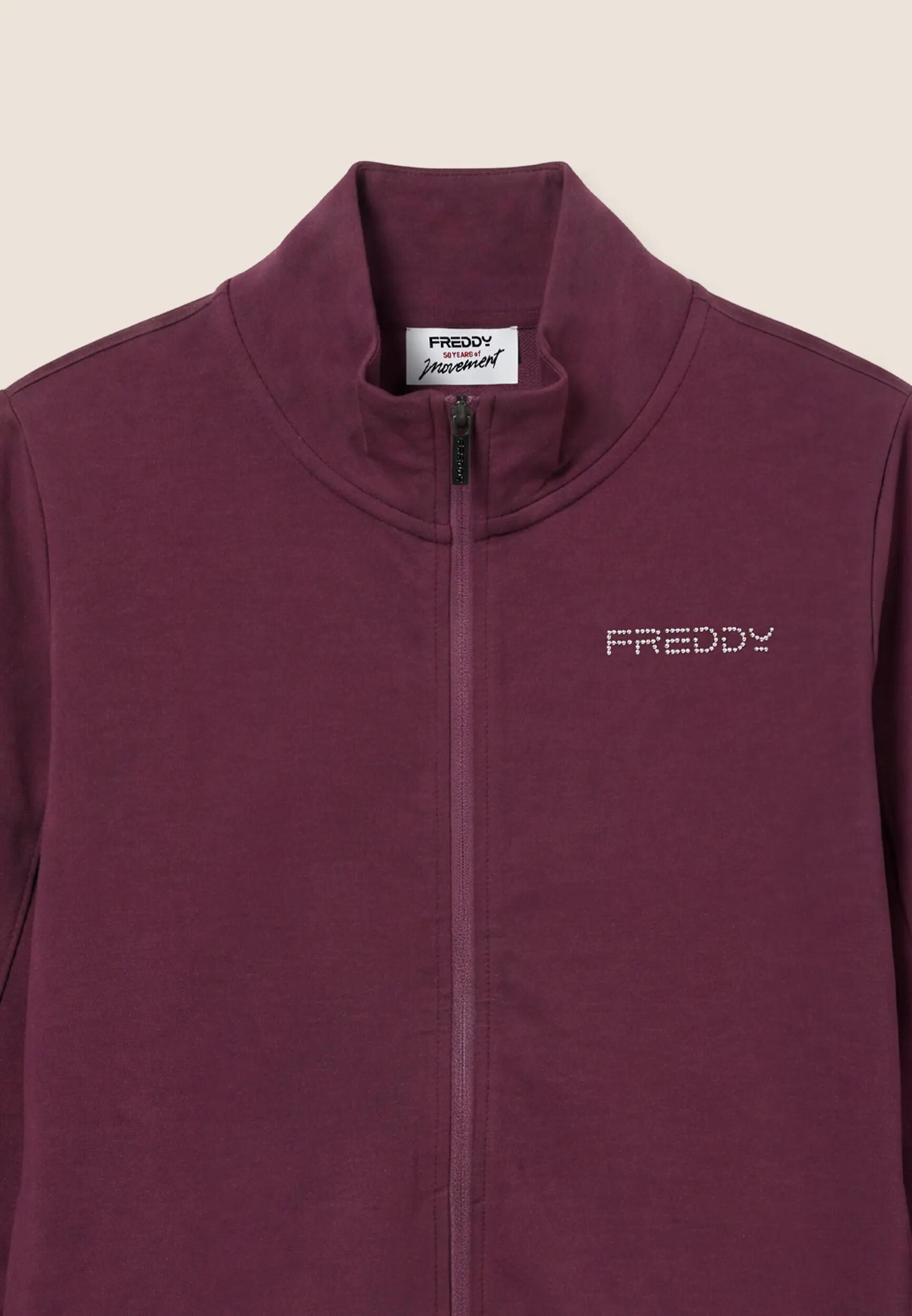 Survêtement de sport pour femmes avec fermeture zippée, col montant et logos en 5/5