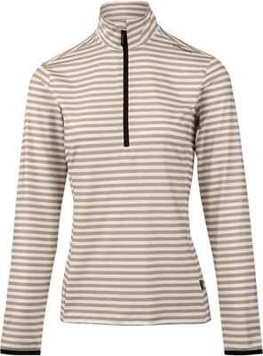 Fleece - ski - dames - rodika-print - lichtgewicht, halve rits - beige