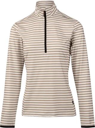 polaire - ski - femme - légère, imprimée, demi-zip - beige