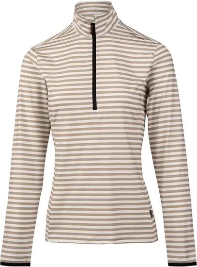 polaire - ski - femme - légère, imprimée, demi-zip - beige