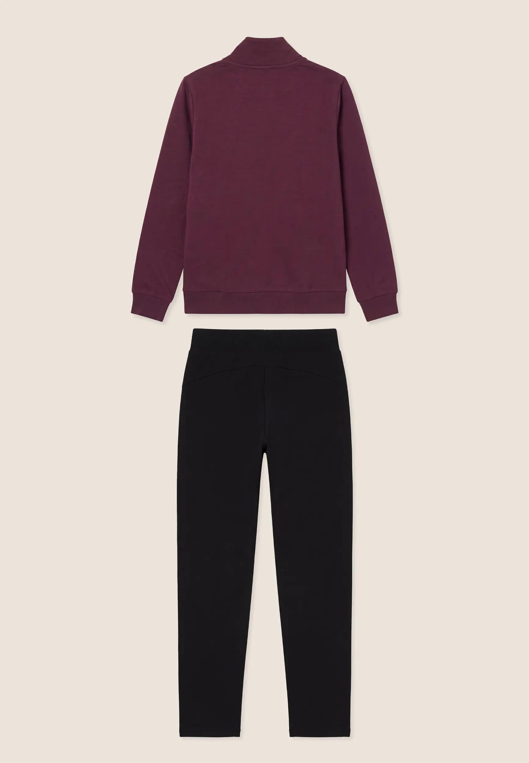 Tuta Sportiva Donna con Zip, Collo Alto e Loghi in Perline 2/3