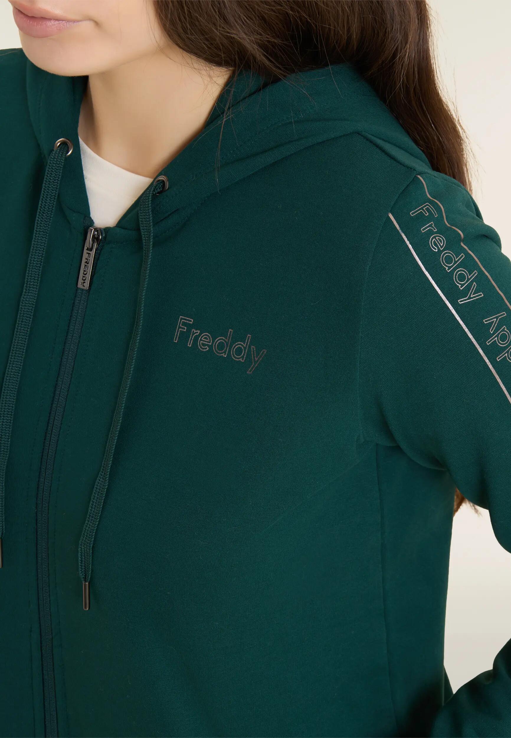 Tuta Sportiva Donna con Zip, Cappuccio e Bande Logo 4/6