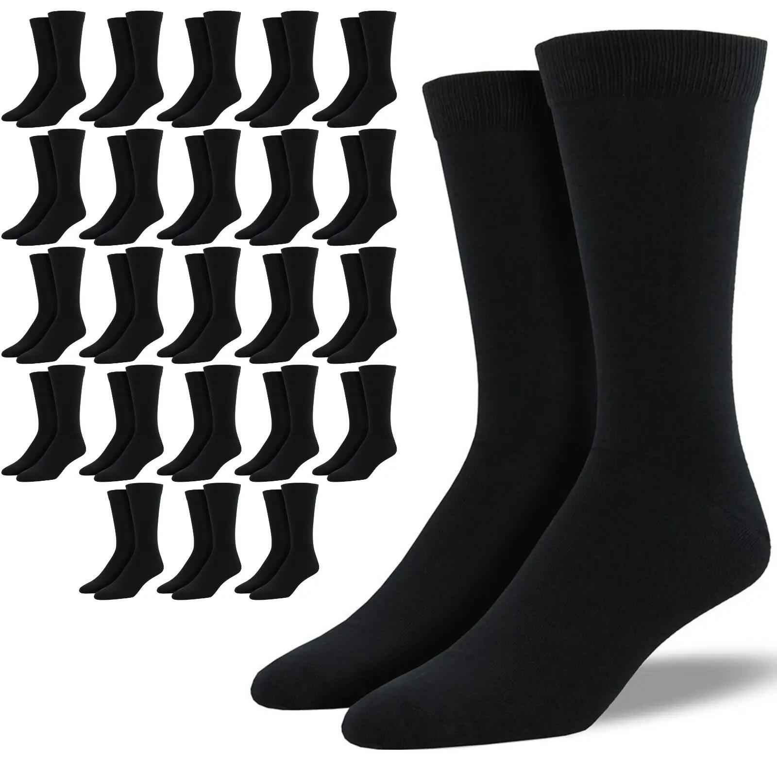 24 Pairs Bamboo Derived Loose Top Socks Diabetic Comfort Circulation - Black - 7