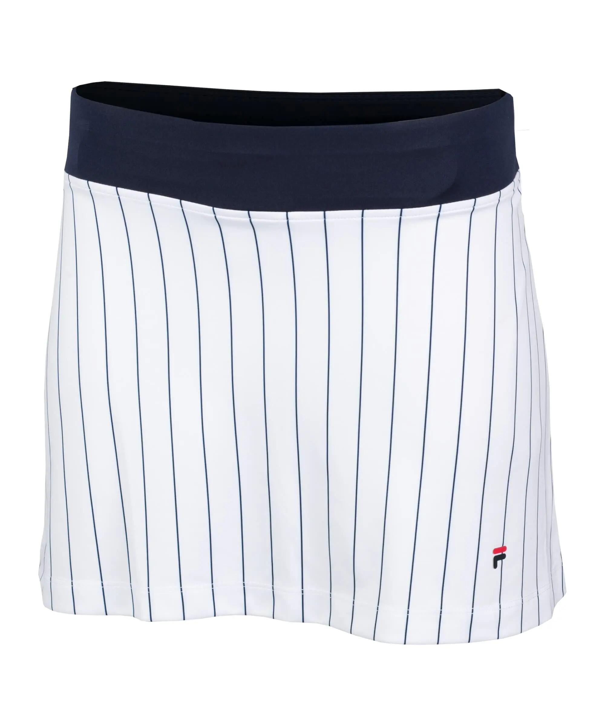 Jupe-short - Tennis - Femme - Anna - Regular fit, rayée - Blanc/navy 1/4