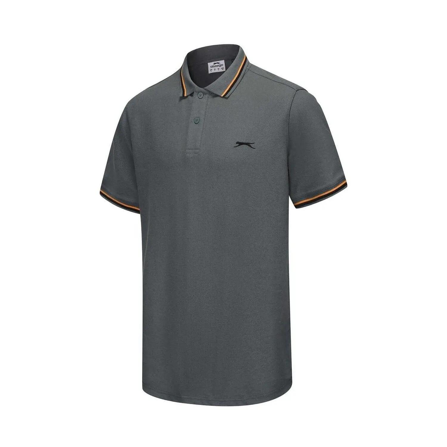 Polo Motif/style Rayure Contrastée Sur Bord Homme (Ardoise) 3/4