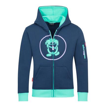 Pull à capuche enfant Sortland bleu marine/vert