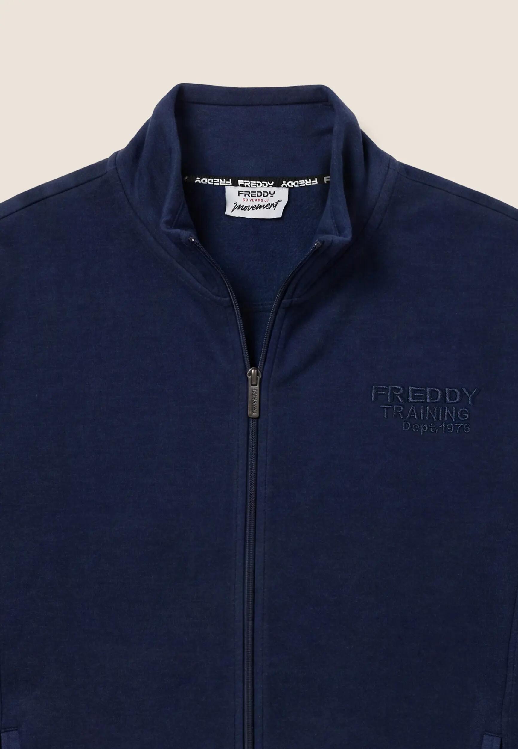 Sweat-shirt de sport pour hommes avec col montant, fermeture zippée et cœur brod 3/3