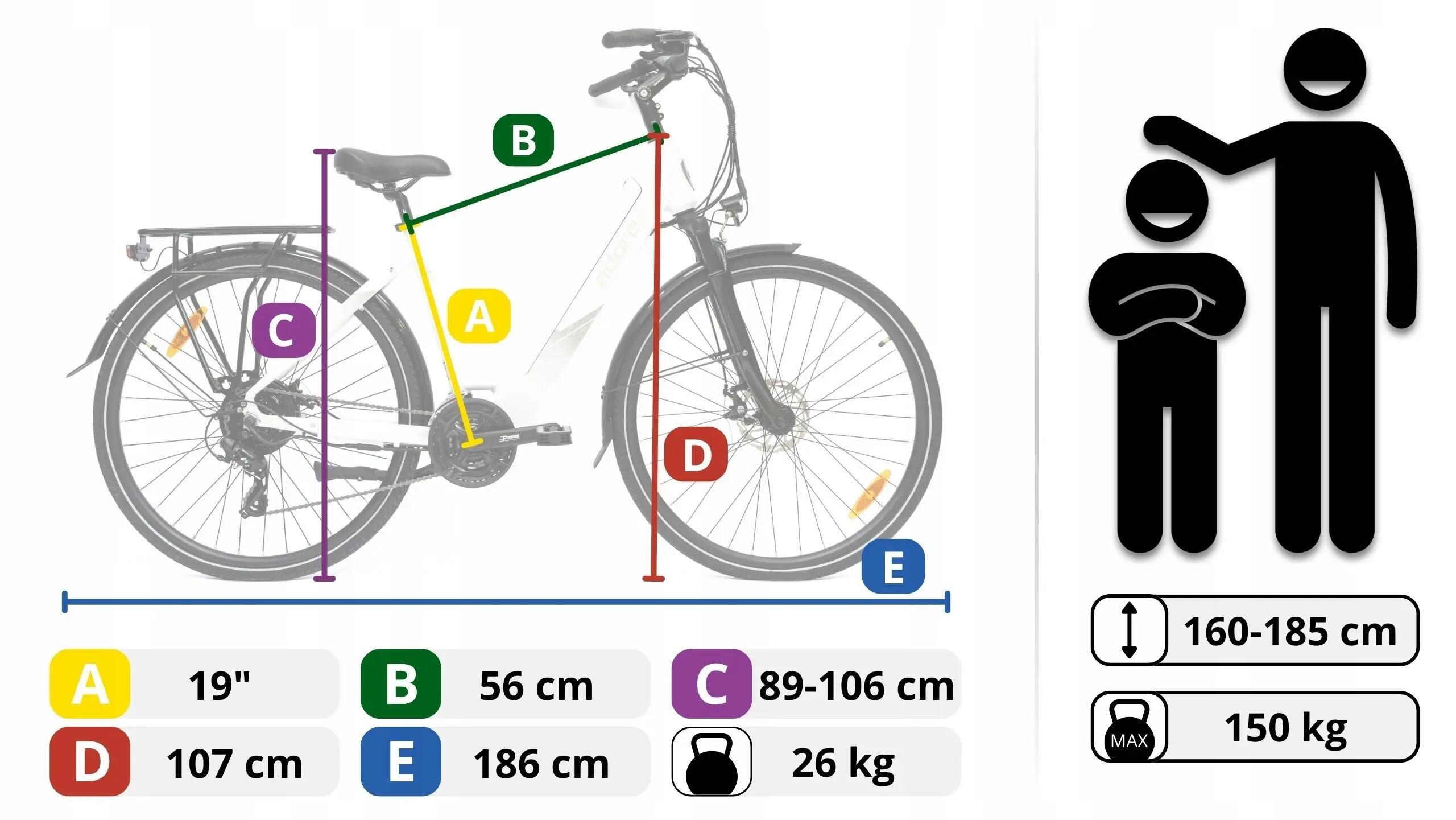 Rower elektryczny trekkingowy 28" 270E, 24 biegów 3/15