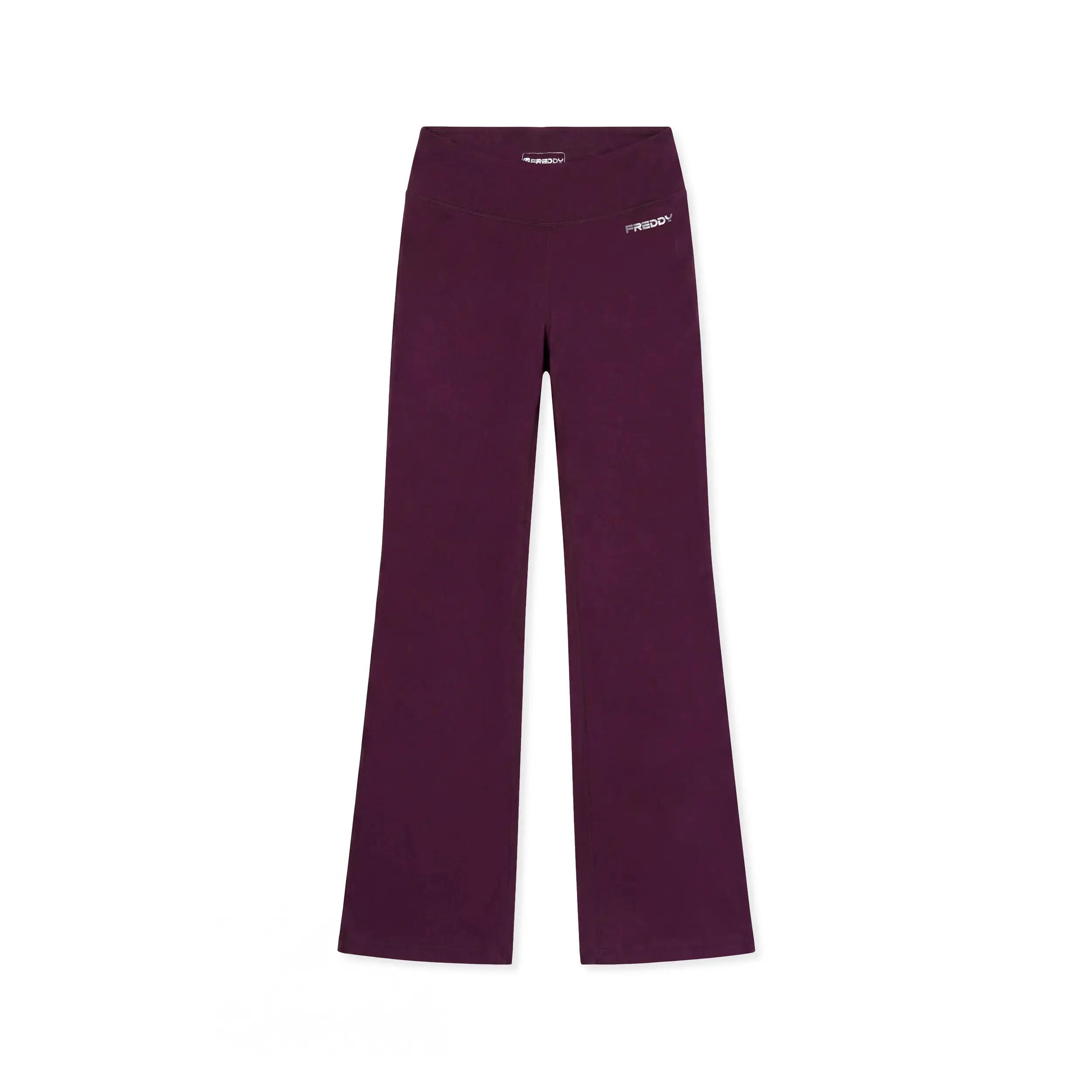Legging à taille haute et coupe évasée - Tissu effet peau de pêche 1/3