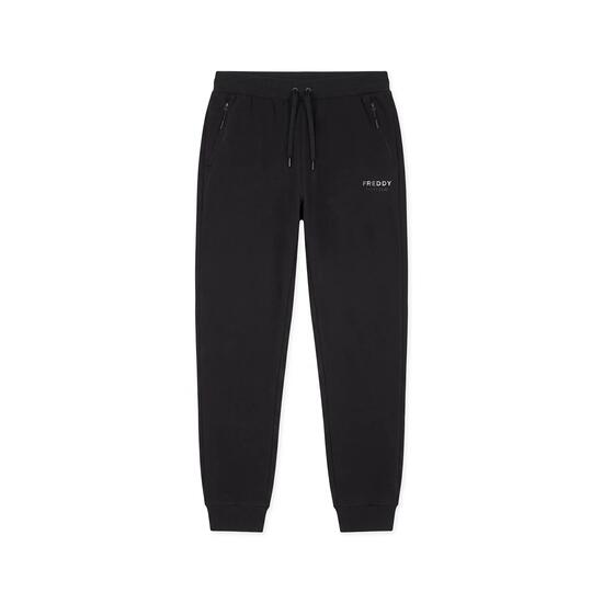 Pantaloni da Uomo in Felpa con Polsino e Zip Tasche