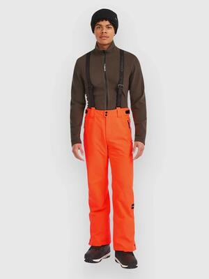 Broek - ski - heren - suspender snow pants, hoge taille, lang - vitamin orange