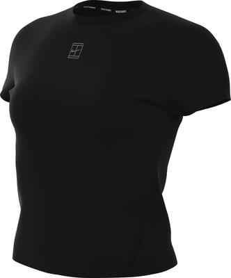 Top - tennis - dames - dri-fit, aansluitend - court advantage - zwart