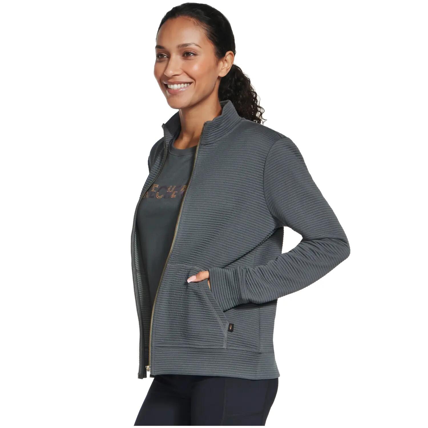 Bluza dresowa sportowa damska Go Walk Everywhere Full Zip Hoodless 3/4