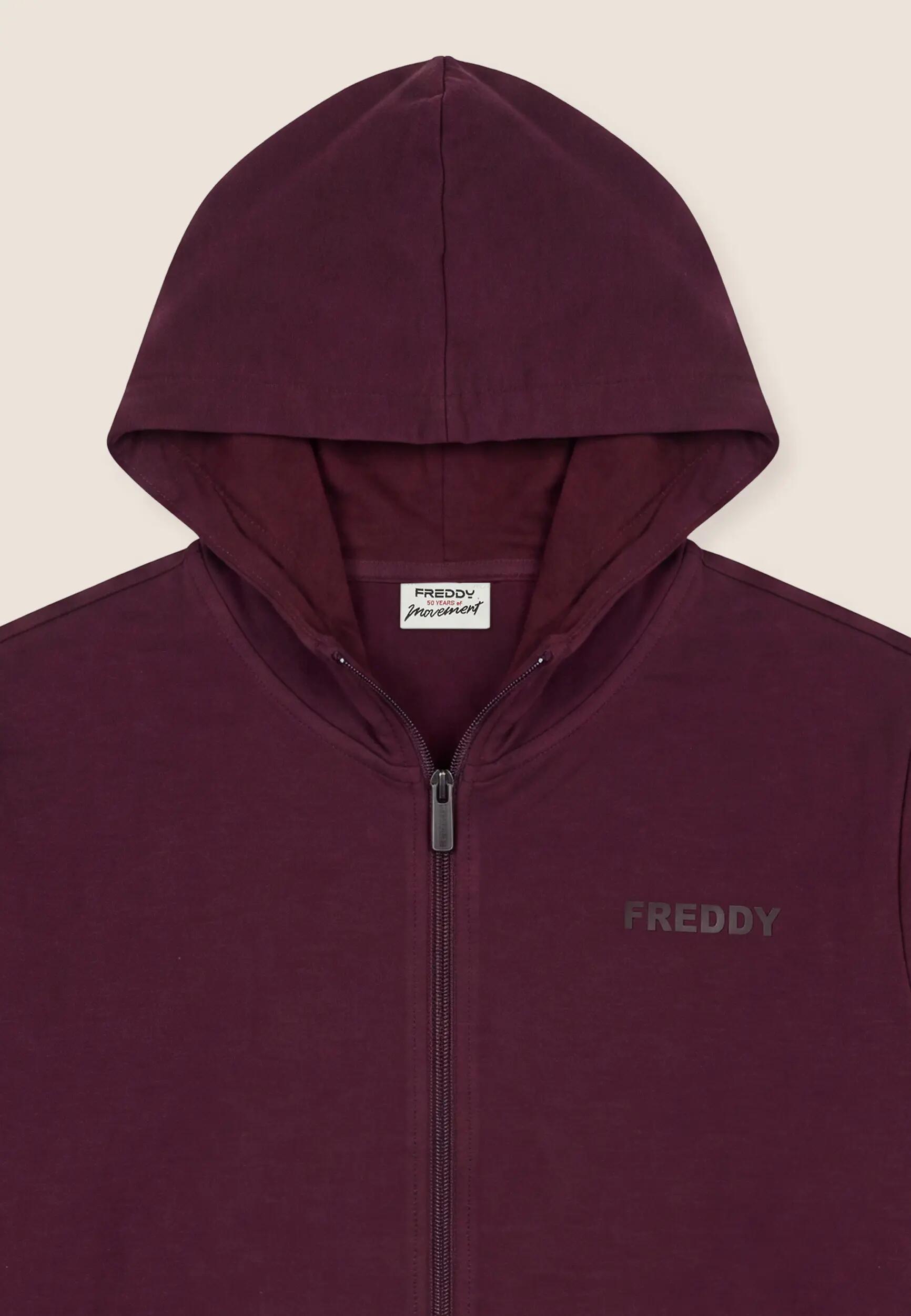 Sudadera de hombre de felpa perchada técnica con capucha y cremallera 3/3