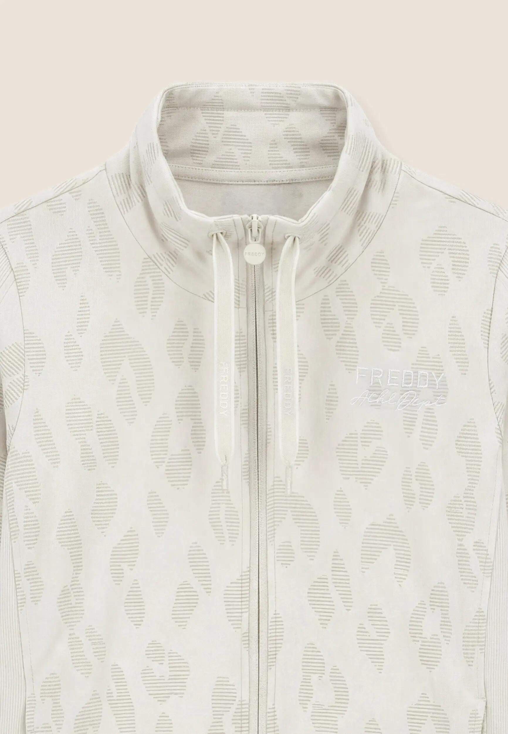 Felpa donna stampa leopardata chiusura zip e collo alto 3/3