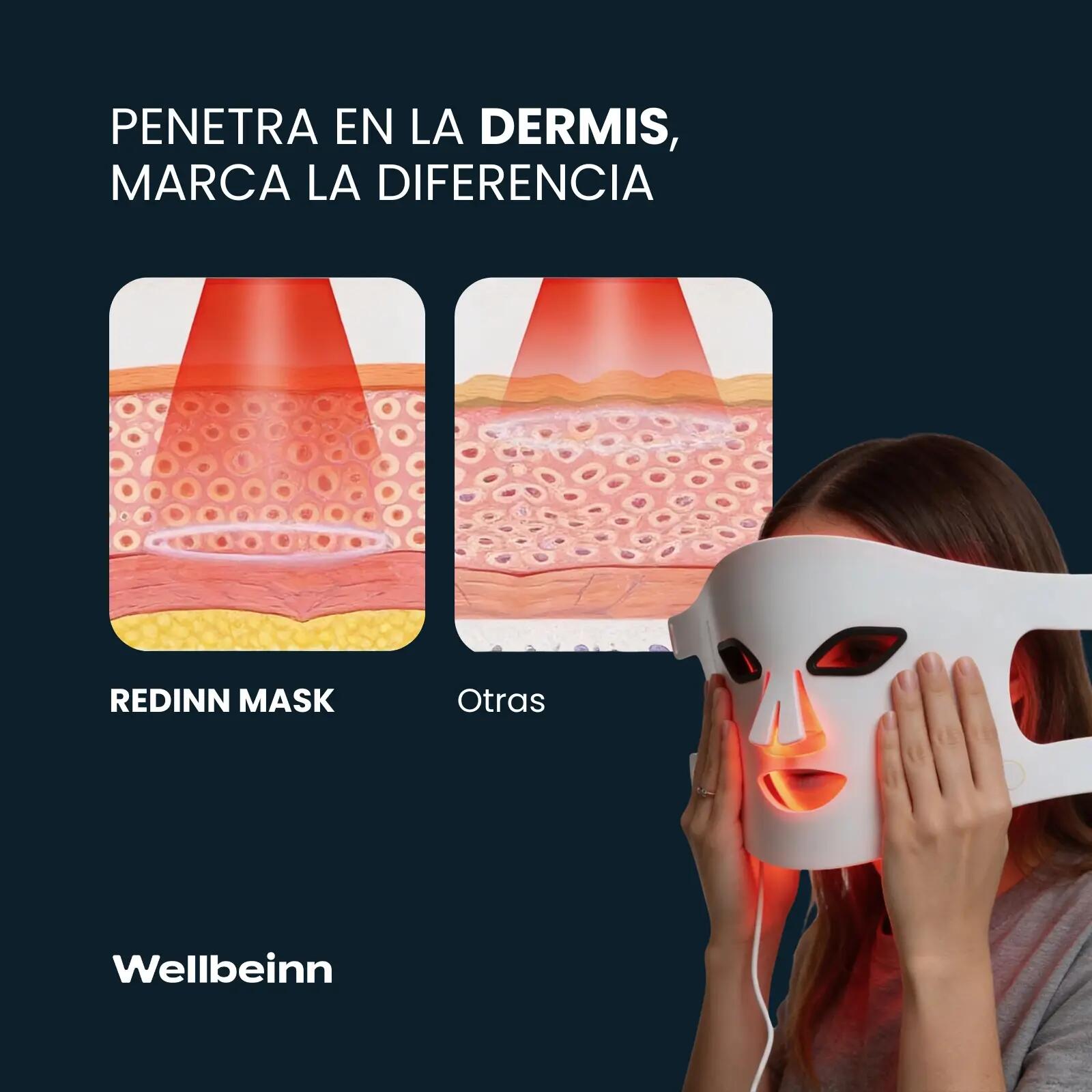 Maschera LED Viso WELLBEINN Redinn Mask, 4 Colori, Cura del Viso 7/7