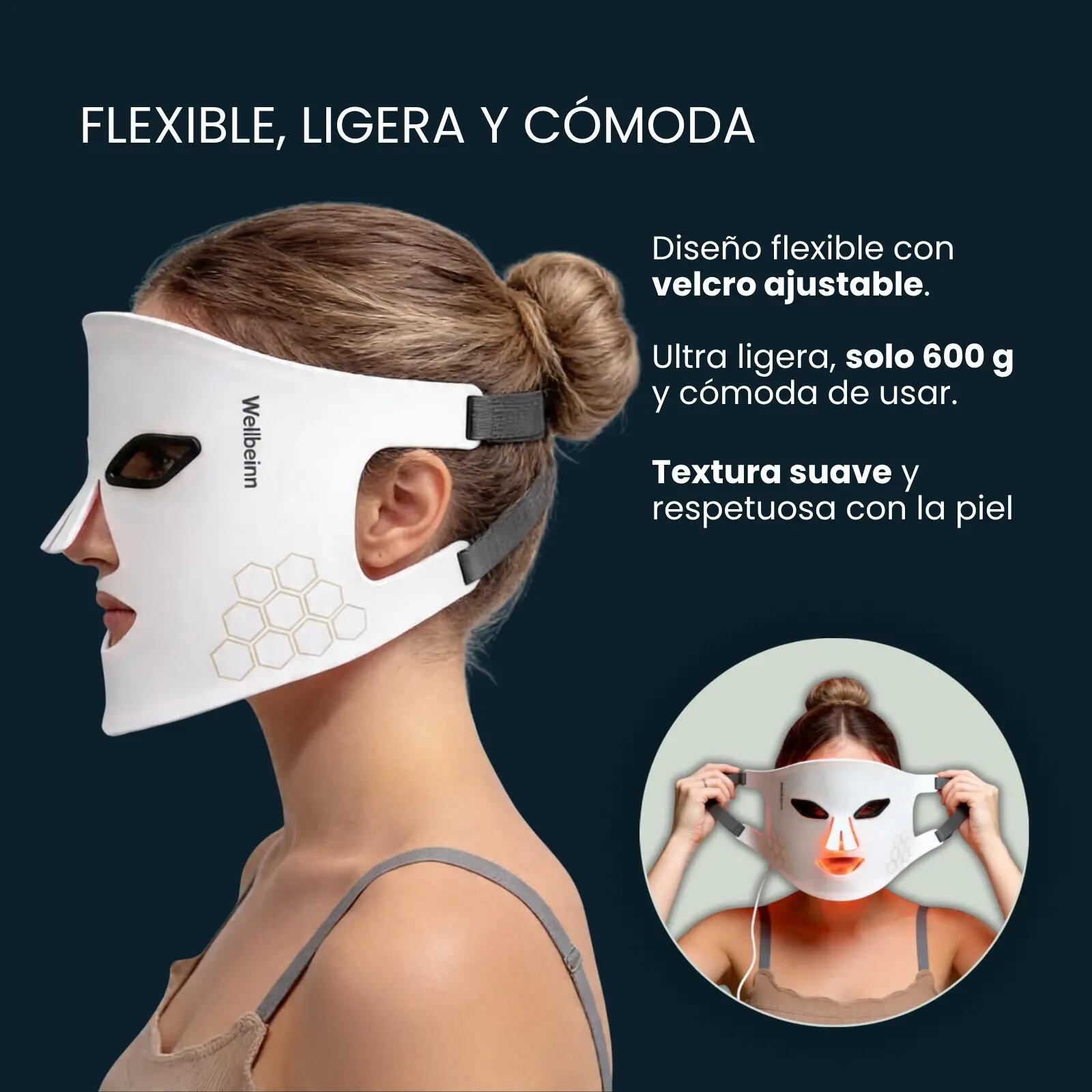 Maschera LED Viso WELLBEINN Redinn Mask, 4 Colori, Cura del Viso 4/7