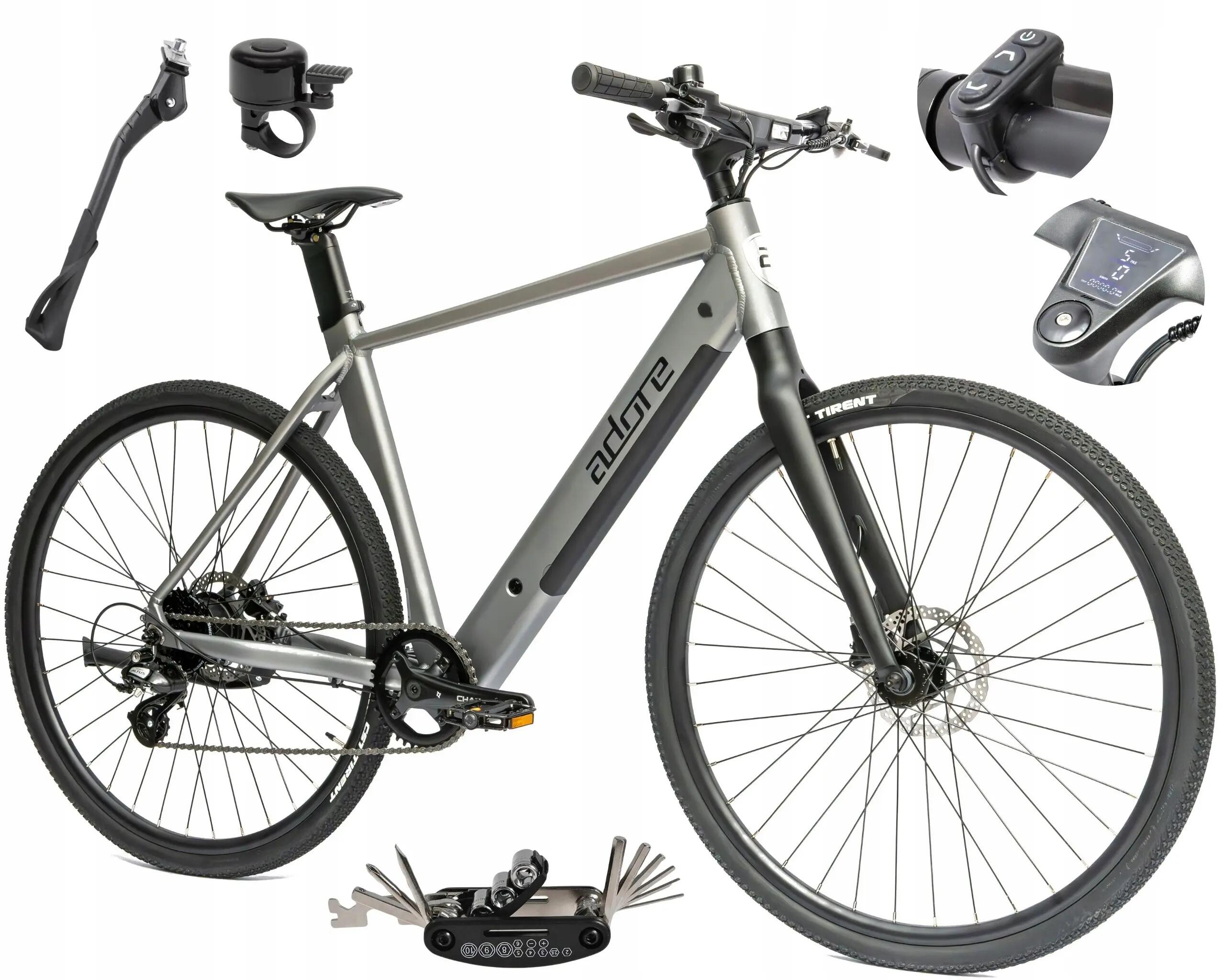 Rower elektryczny miejski 28" 276E, 8 biegów 12/15