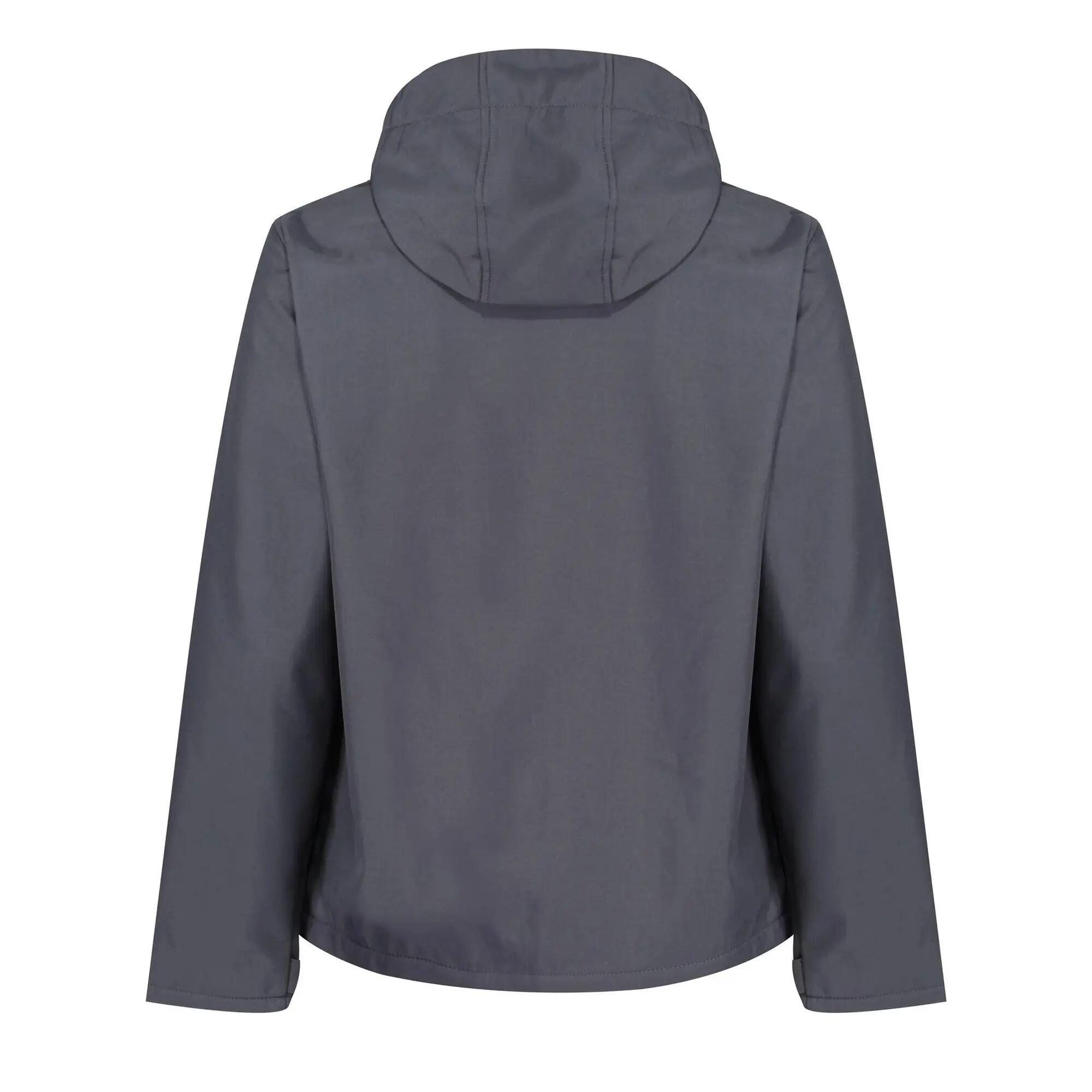 Mens Venturer Hooded Soft Shell Jacket (Seal Grey/Black) 3/6