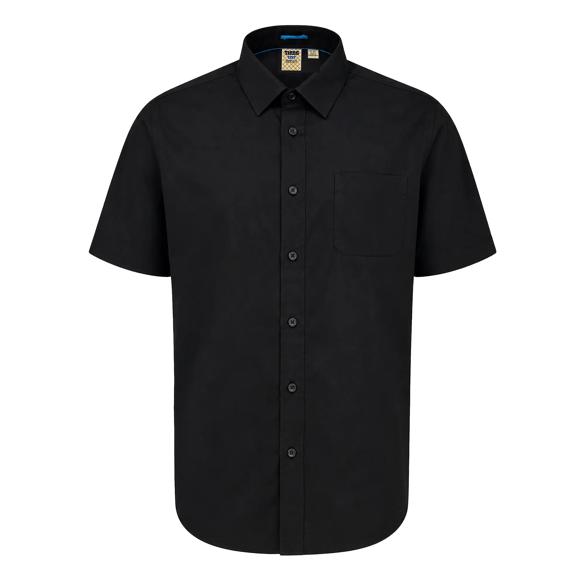 Camicia Kingsize Facile Da Stirare Maniche Corte Uomo Duke D555 Aeron Nero 2/6