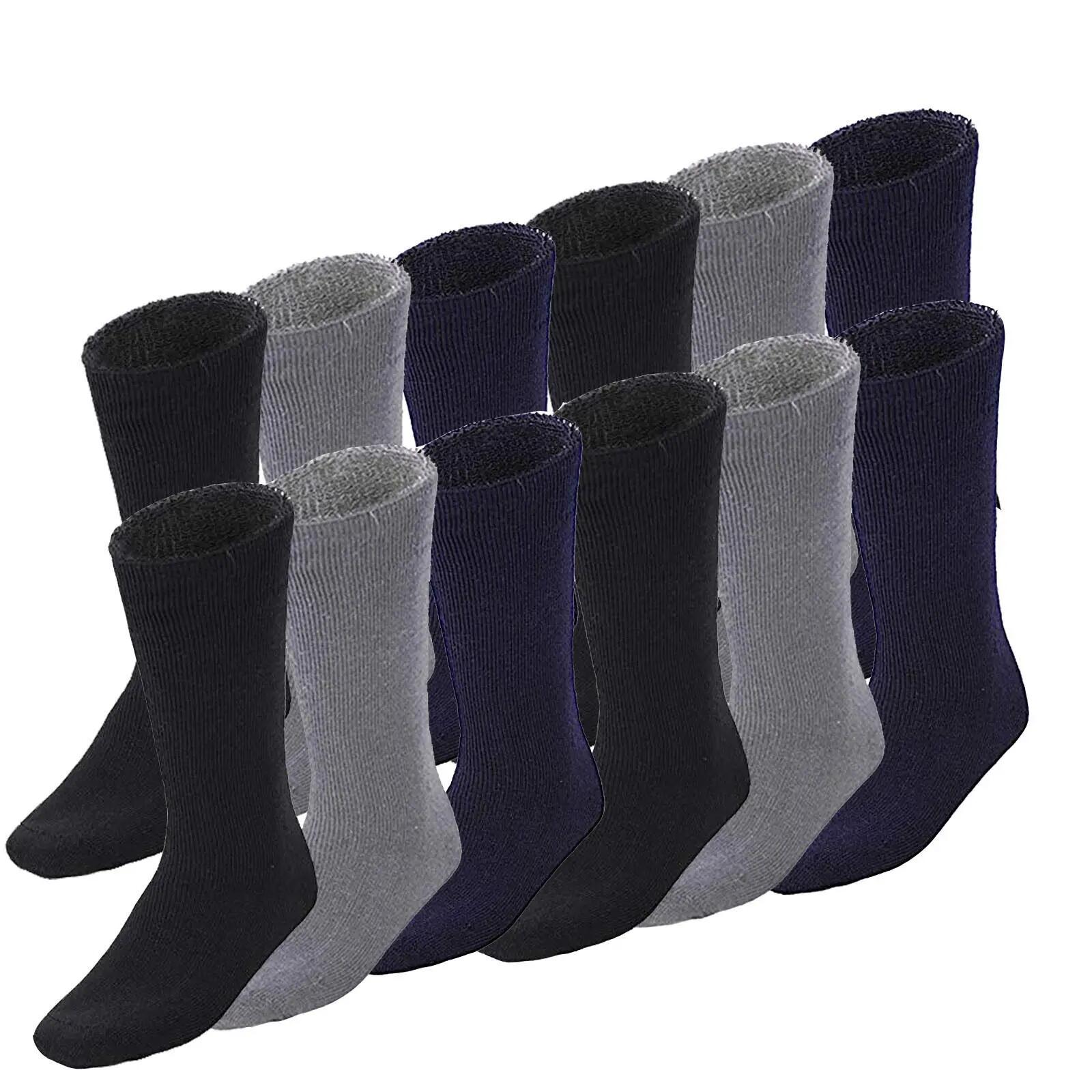 12 Pairs BAMBOO SOCKS Mens Heavy Duty Premium Thick Work Socks Cushion BULK - As