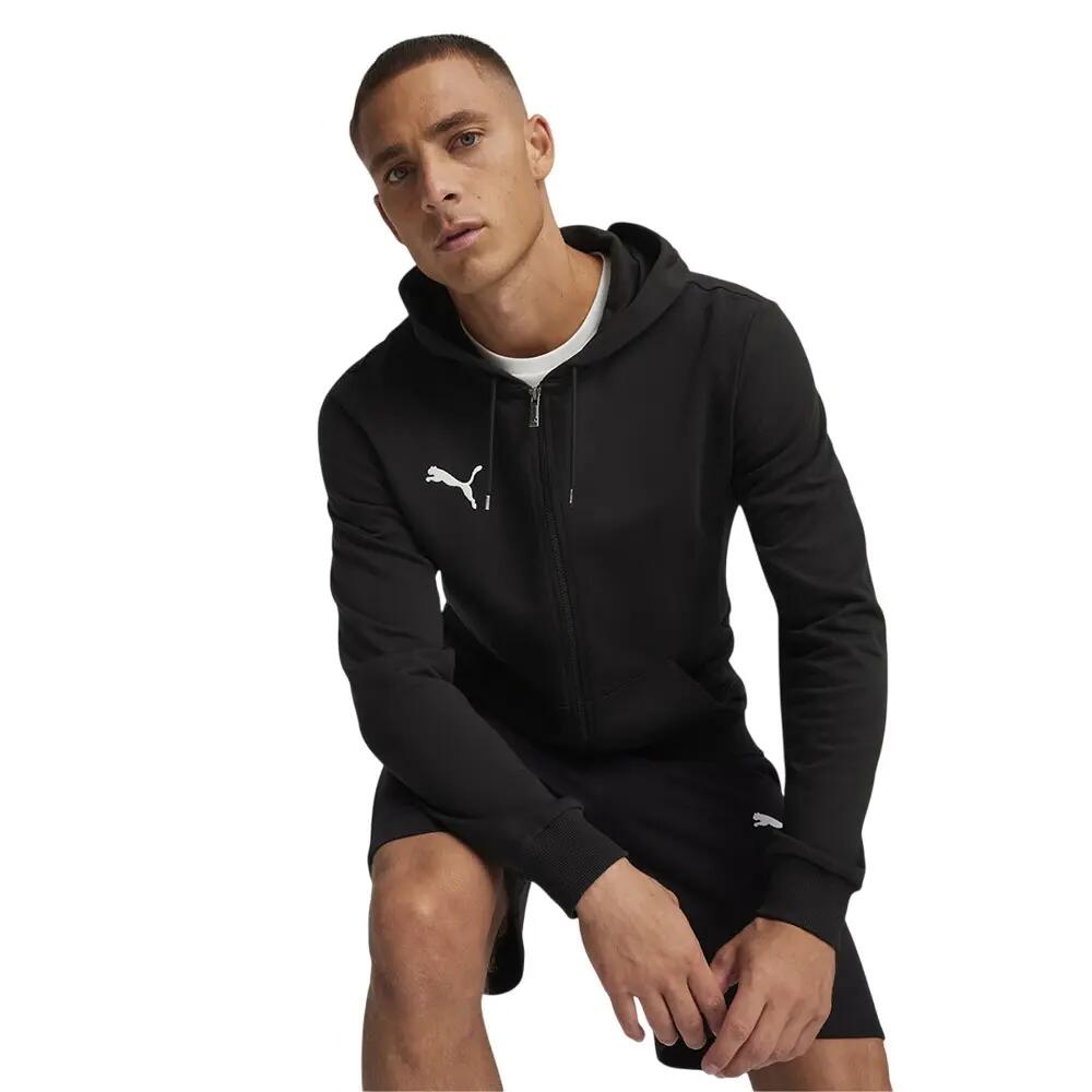 Mens Team Goal Casual Full Zip Hoodie (Black)