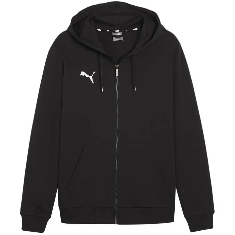 Felpa Con Cappuccio E Zip Intera Casual Uomo Puma Team Goal Nero 2/4
