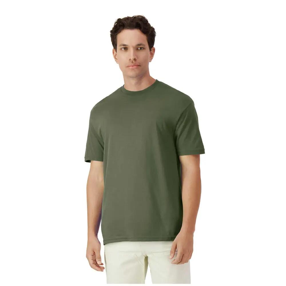 Tshirt Uni Et Léger Manches Courtes Adulte (Vert Kaki) 3/3