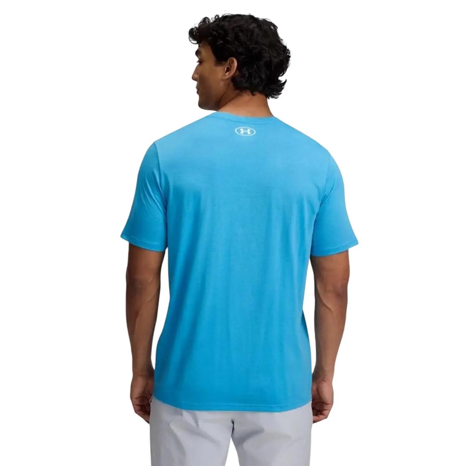 Maglietta Logo Uomo Under Armour Blu Bianco 2/3
