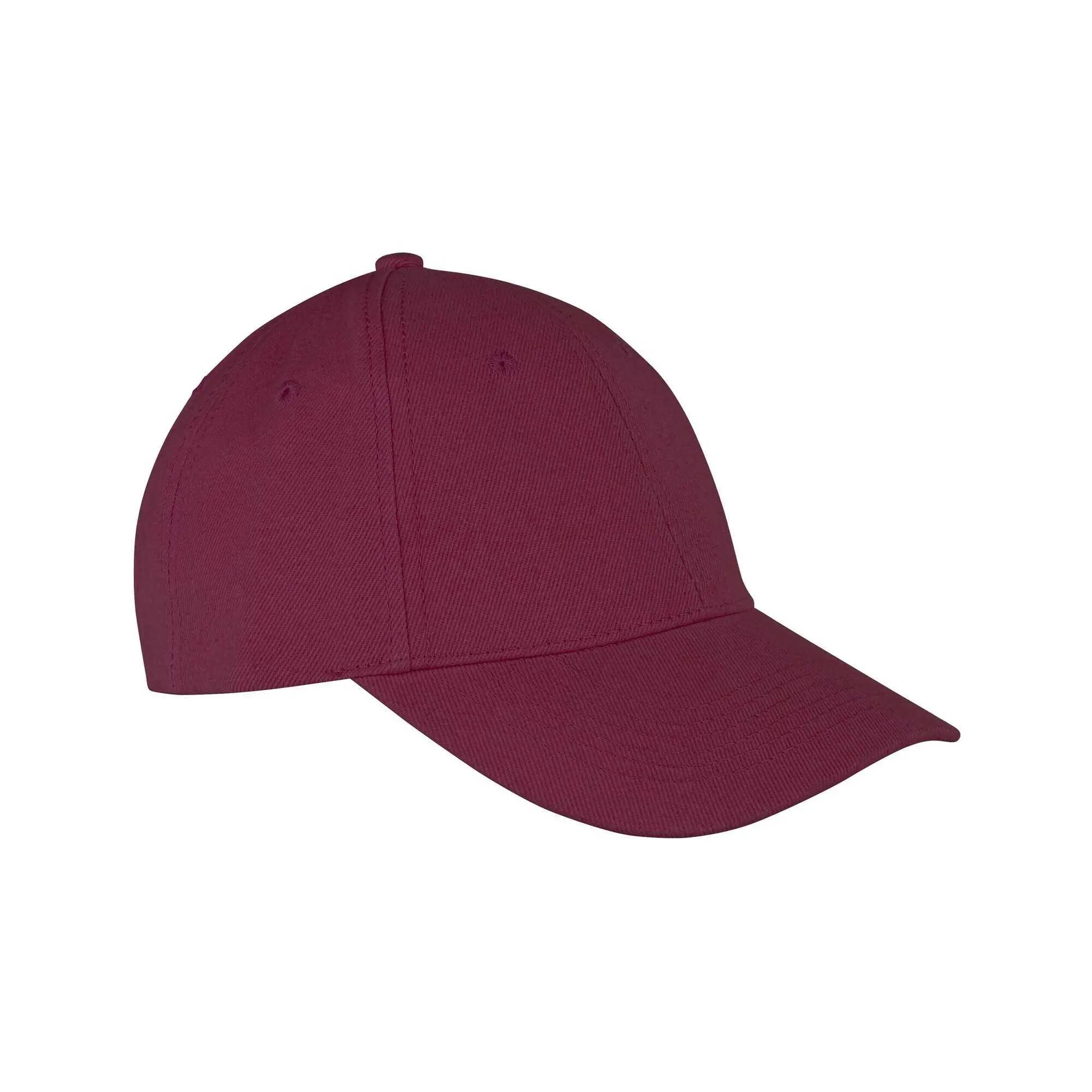 Memphis 6 Panel Brushed Cotton Low Profile Baseball Cap (Burgundy) 2/2