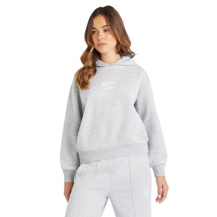 Sweat À Capuche CORE Femme (Gris Chiné / Blanc)