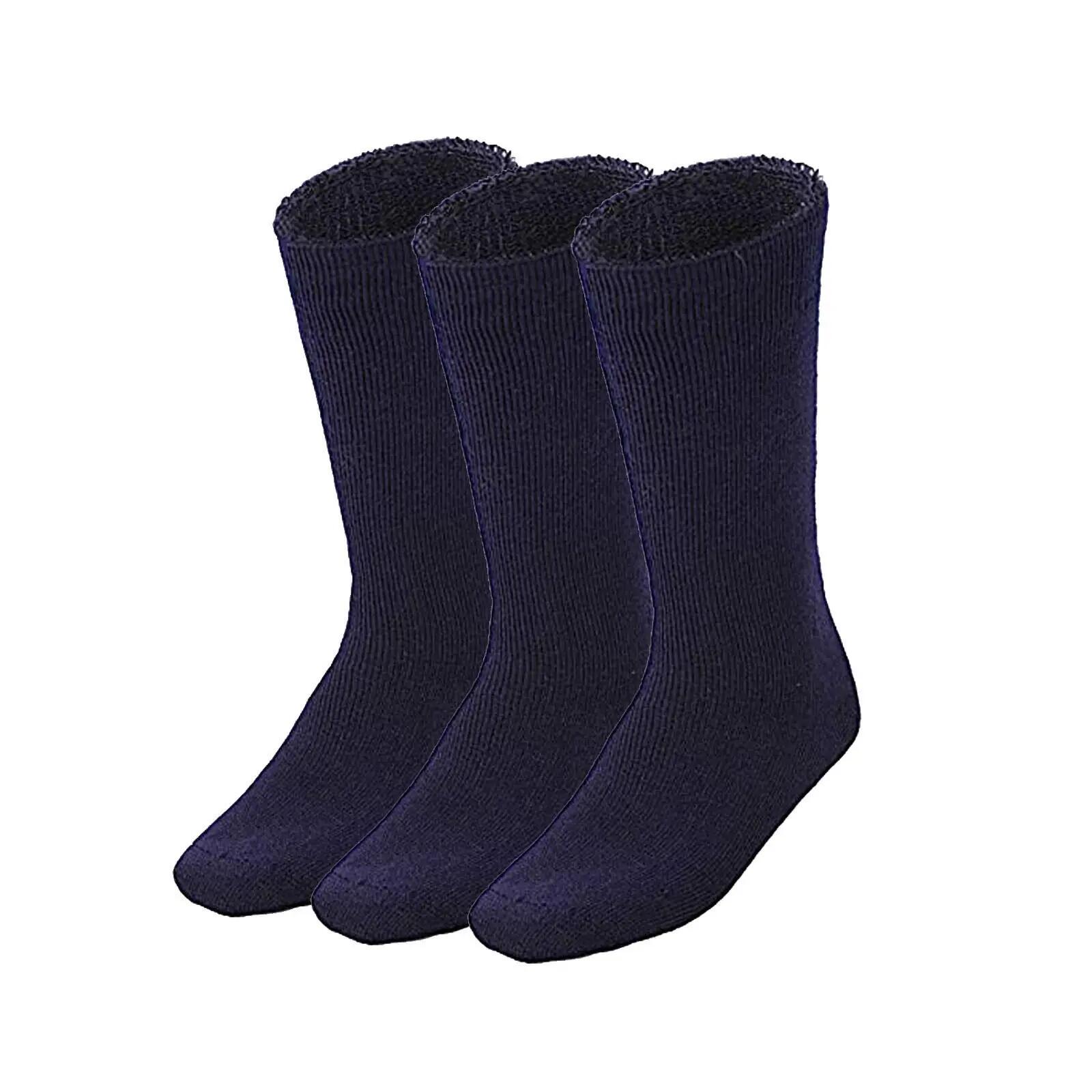 3 Pairs BAMBOO SOCKS Mens Heavy Duty Premium Thick Work Socks Cushion BULK - Nav