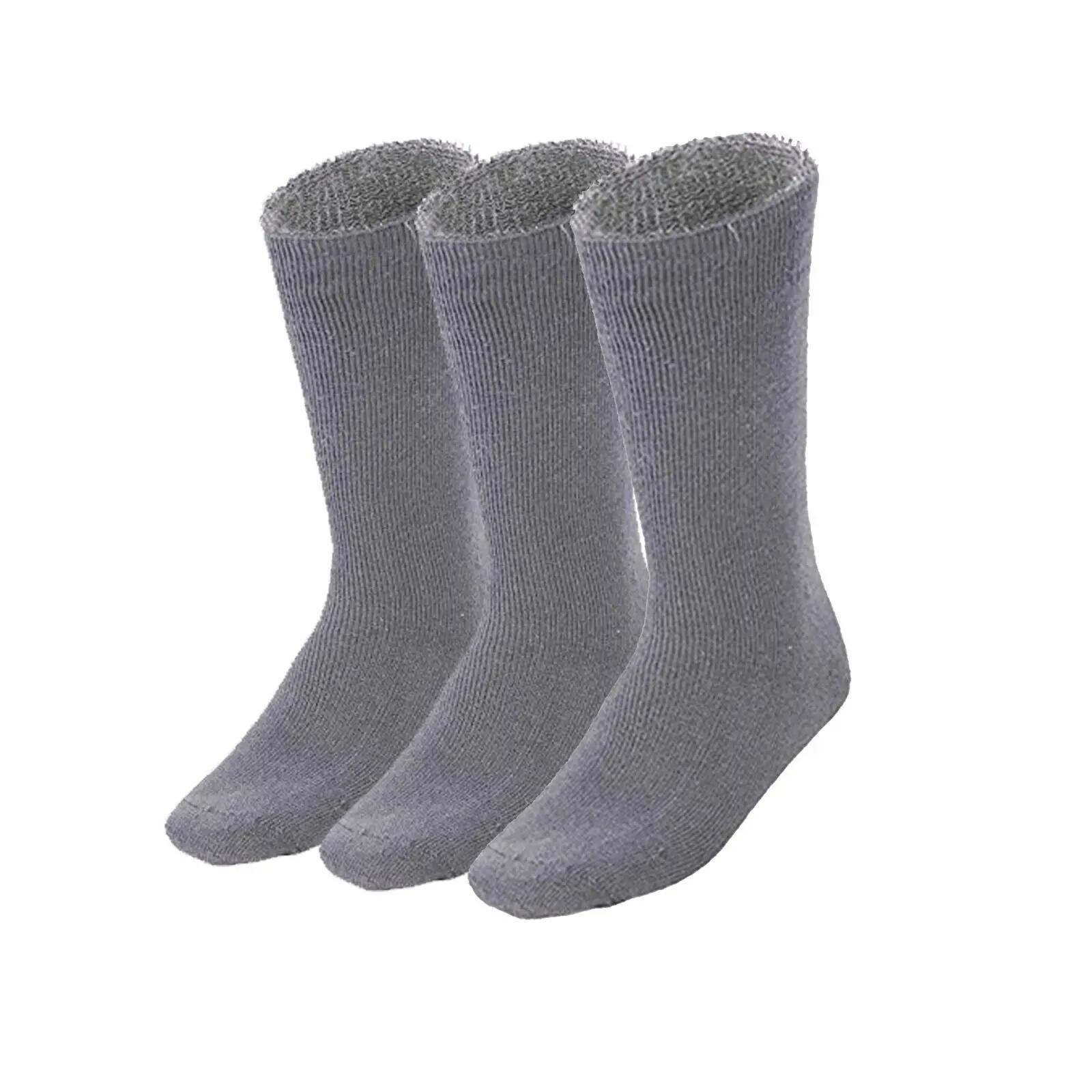 3 Pairs BAMBOO SOCKS Mens Heavy Duty Premium Thick Work Socks Cushion BULK - Cha
