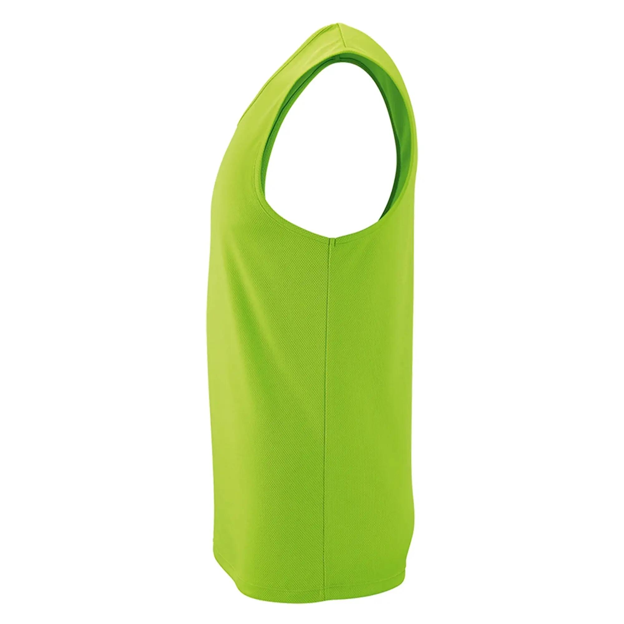 Mens Performance Tank Top (Neon Green) 3/4