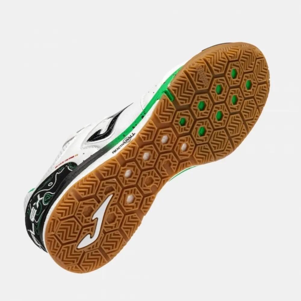 scarpino - futsal - da uomo - in pelle, indoor rebound - top flex 2632 - bianco 4/5